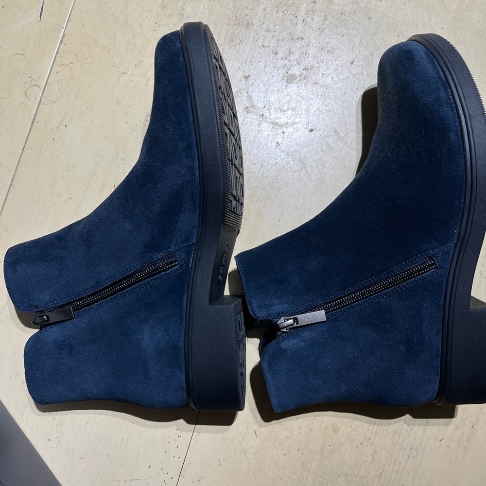 Navy Suede Ankle Boots